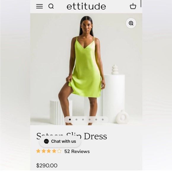 Ettitude Bamboo Sateen slip dress in Oat size XS - Picture 3 of 3